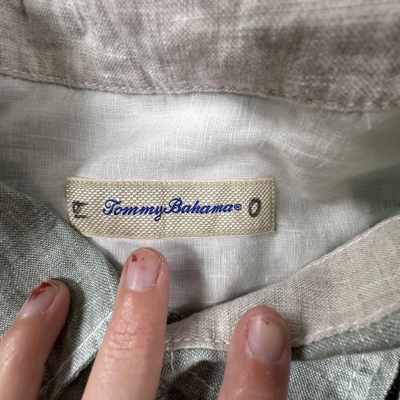Tommy Bahama Shirt Mens XL Green Party Breezer S/S 100% Linen Short Sleeve - Picture 7 of 13